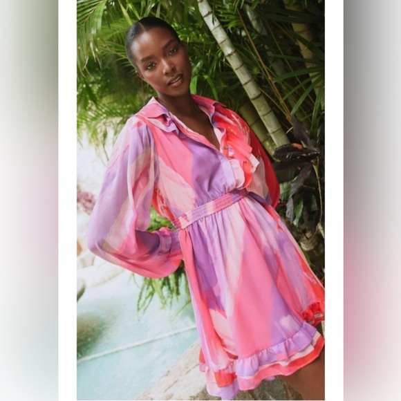 Hutch Dresses & Skirts - NWT Anthropologie Hutch Pink Purple Ruffle Mini Dress